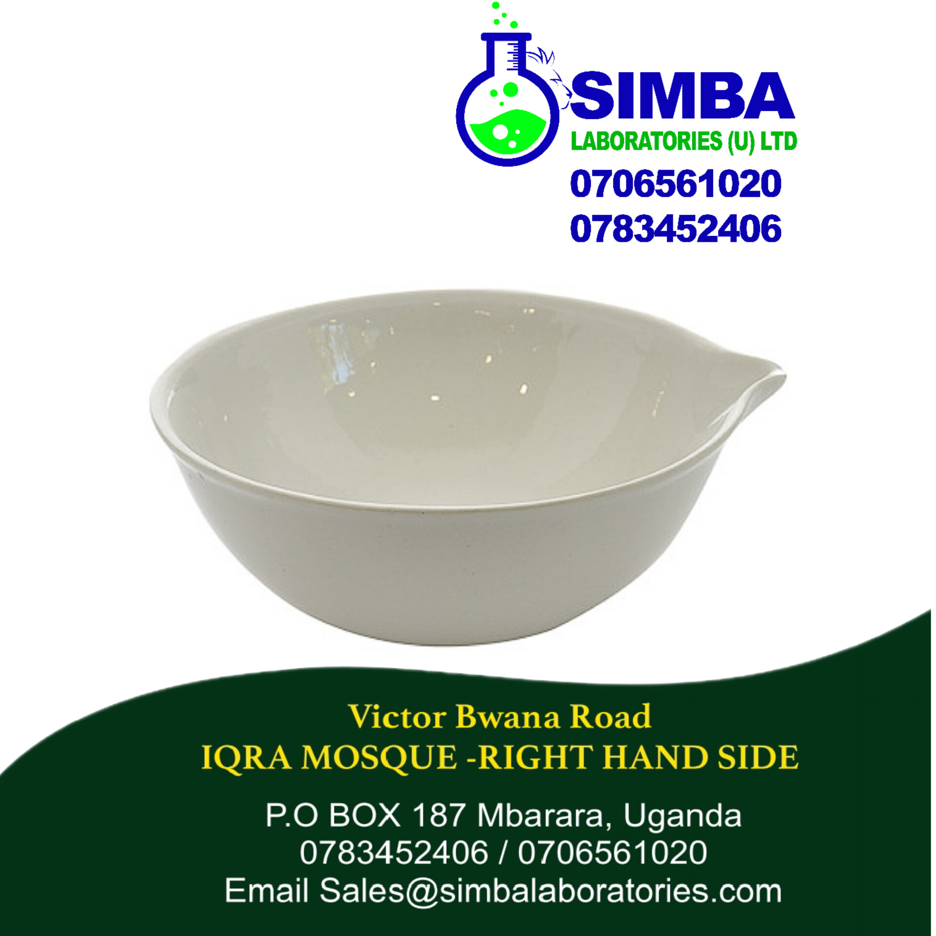 Evaporating dish at Simba Laboratories (U) Ltd