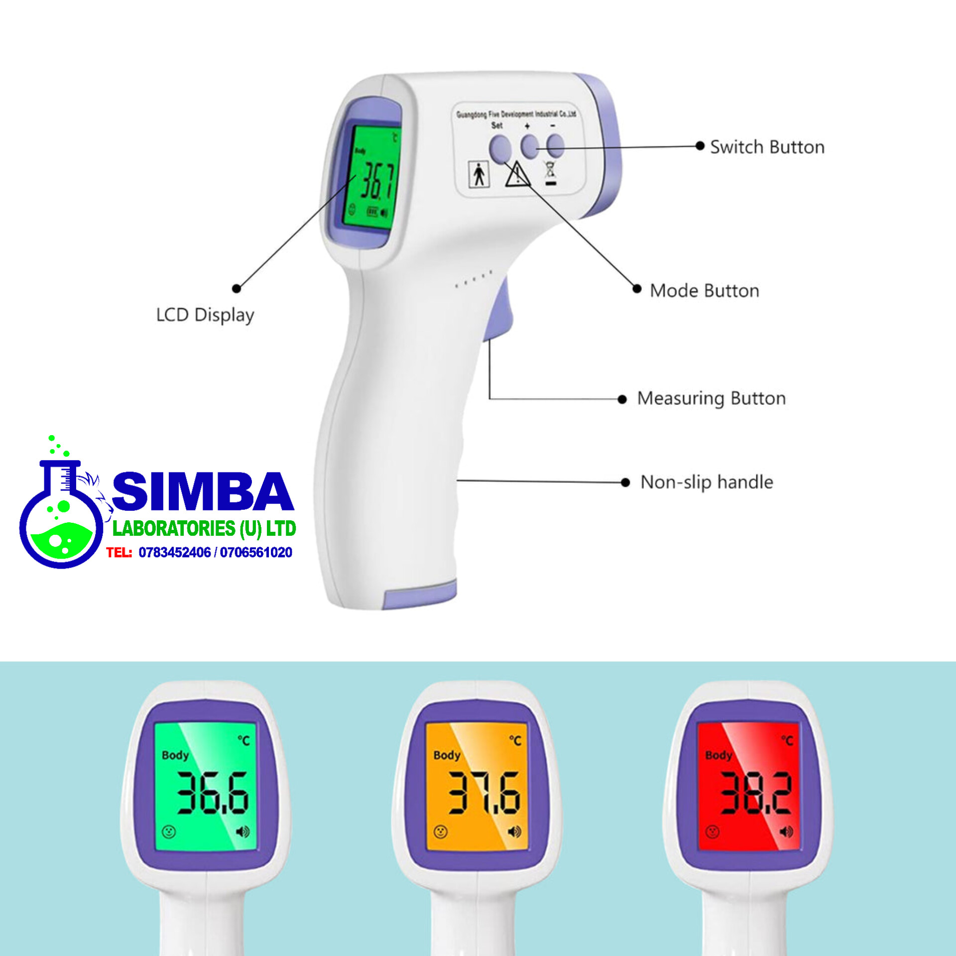 Digital infrared thermometer / Temperature gun at Simba Laboratories U Ltd 0783452406 - Image 2