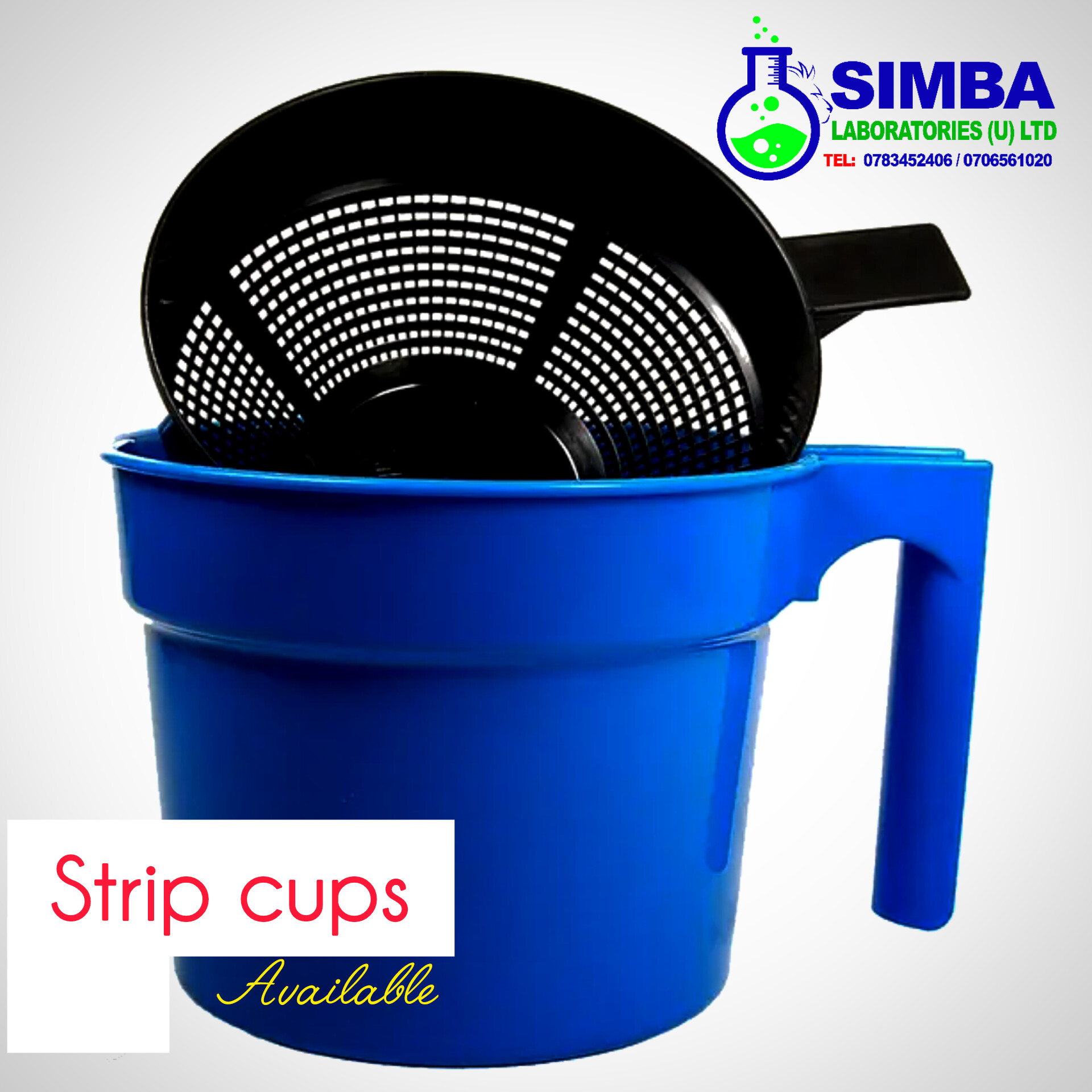 Strip cups (Foremilk strip cups) in Mbarara Uganda at Simba Laboratories (U) Ltd